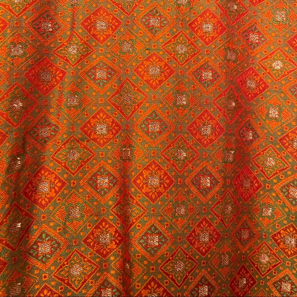 Orange & Green Salwar Kameez Indian 3-Piece Set – Punjab/Pakistan Style - Picture 2 of 8
